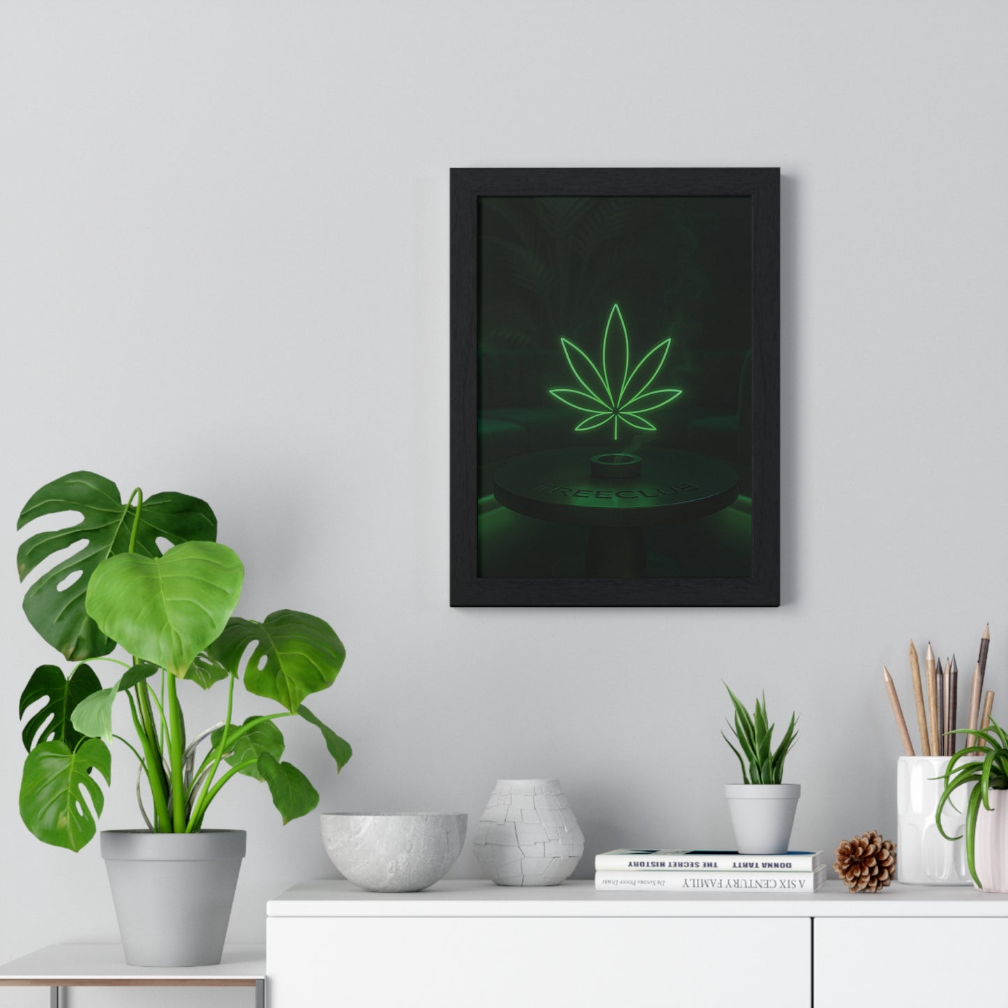 Tree Club Lounge Vertical Framed Poster