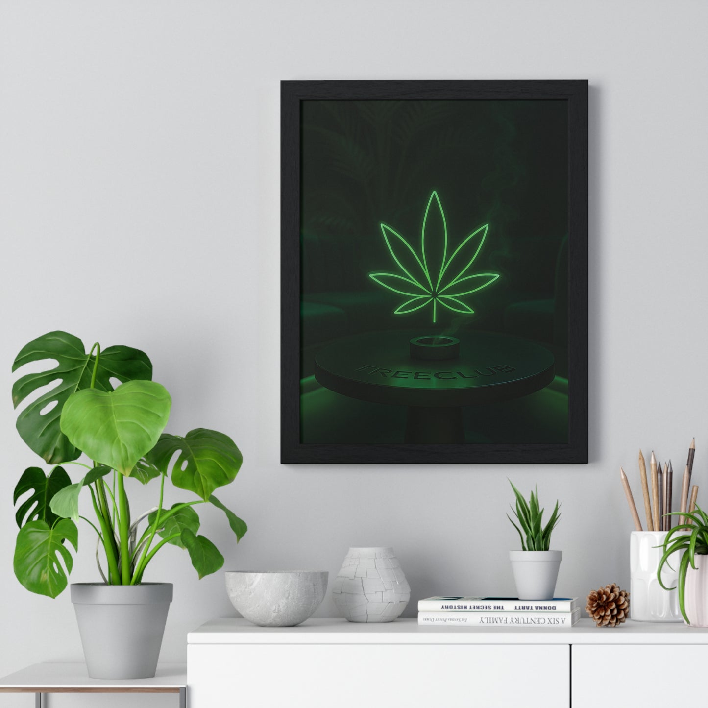 Tree Club Lounge Vertical Framed Poster