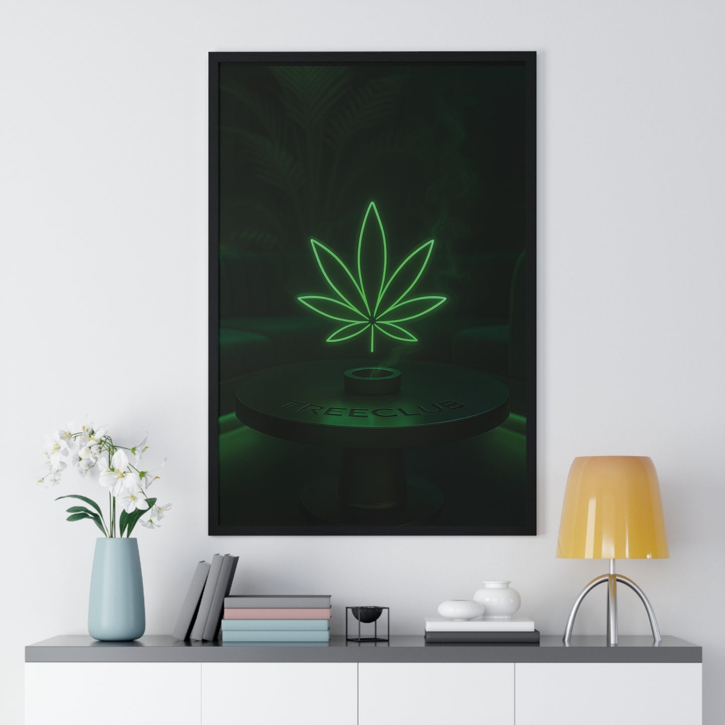 Tree Club Lounge Vertical Framed Poster