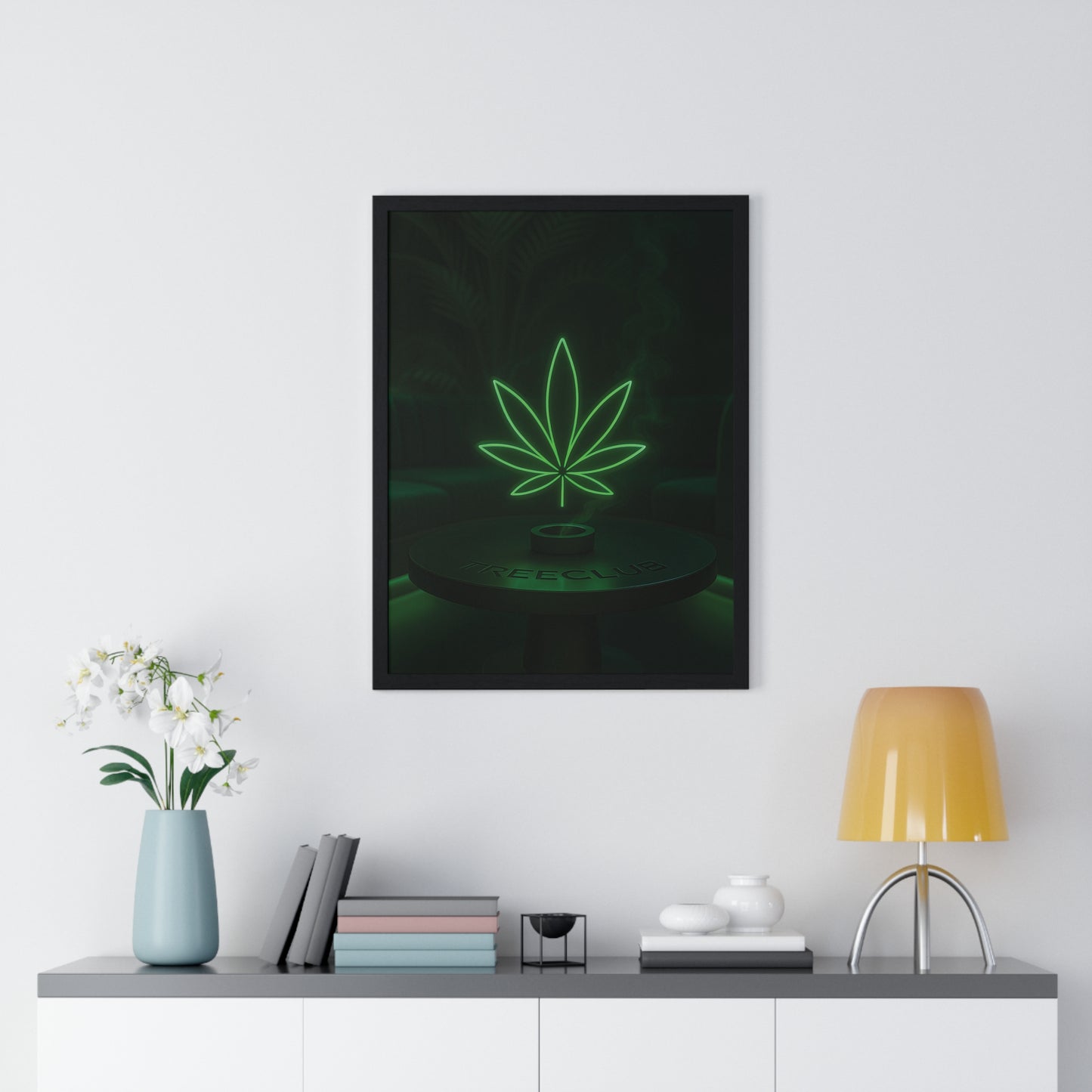 Tree Club Lounge Vertical Framed Poster