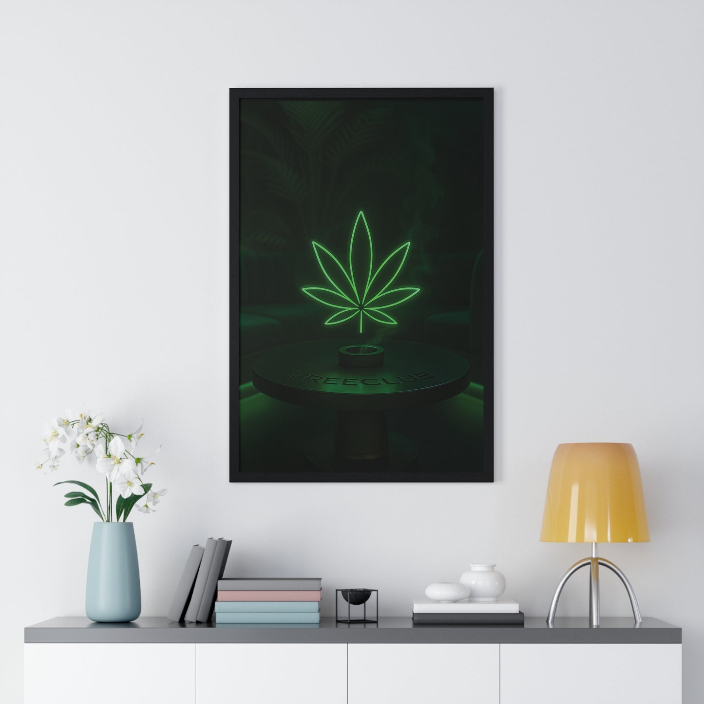 Tree Club Lounge Vertical Framed Poster